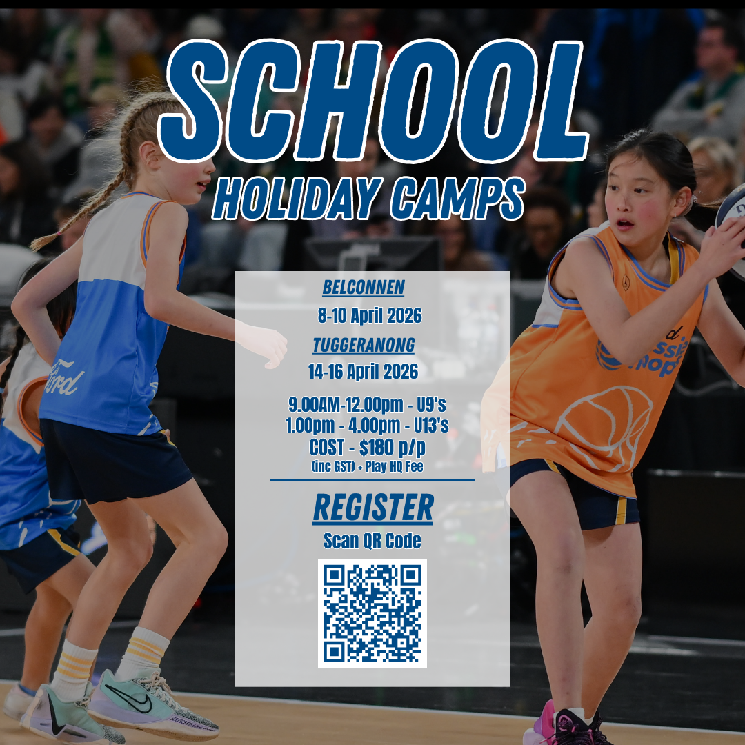 Poster: Basketball ACT April School Holiday camp registration is open now!