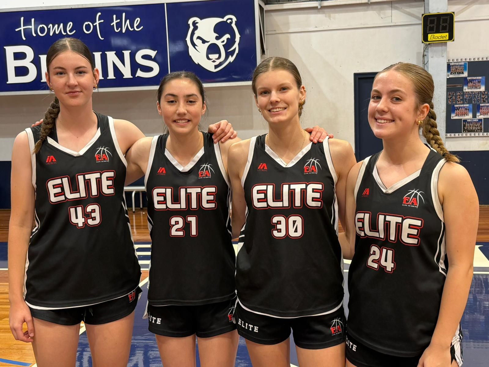 Four Elite players at Bankstown Basketball Stadium